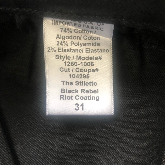 Current Elliott black coated denim - Picture 6 of 9